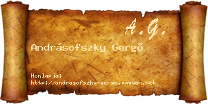 Andrásofszky Gergő névjegykártya