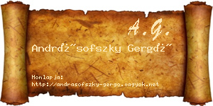 Andrásofszky Gergő névjegykártya